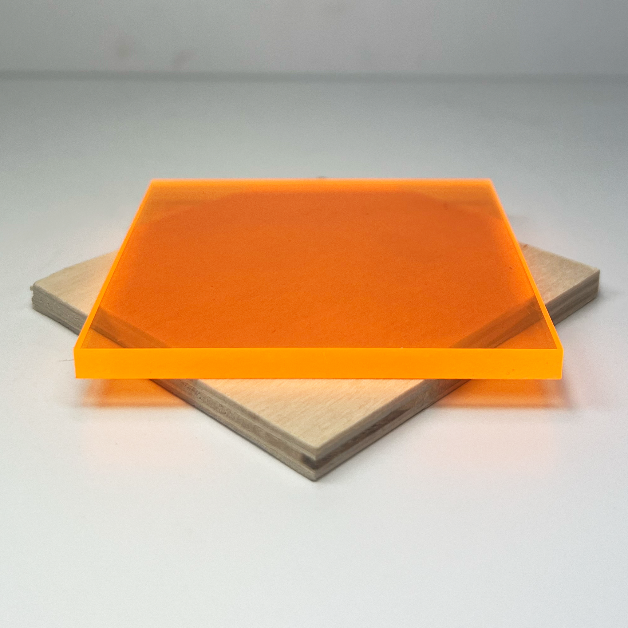 Orange Fluorescent Transparent Acrylic (1/8" - 1/4")