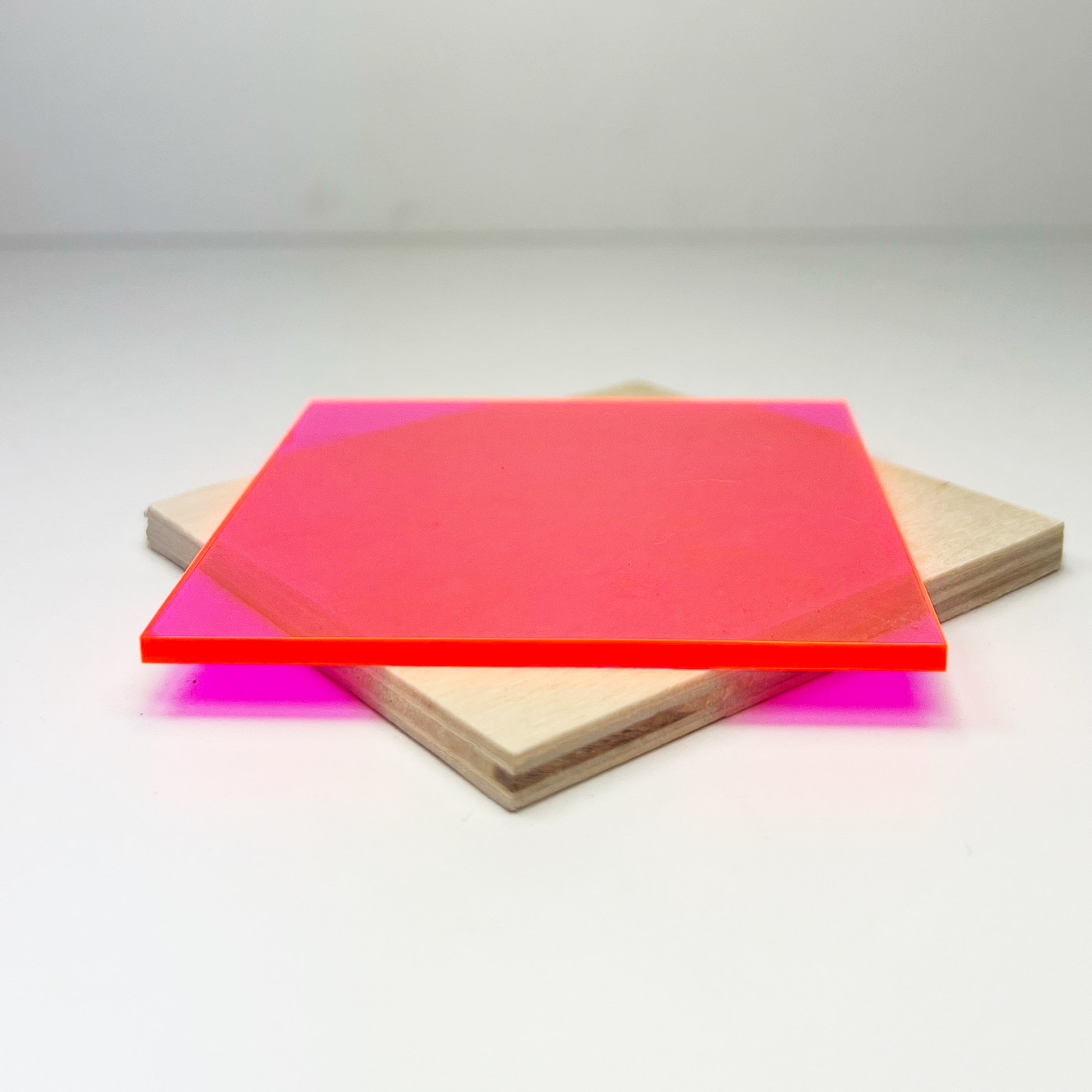 Pink Fluorescent Transparent Acrylic (1/8" - 1/4")