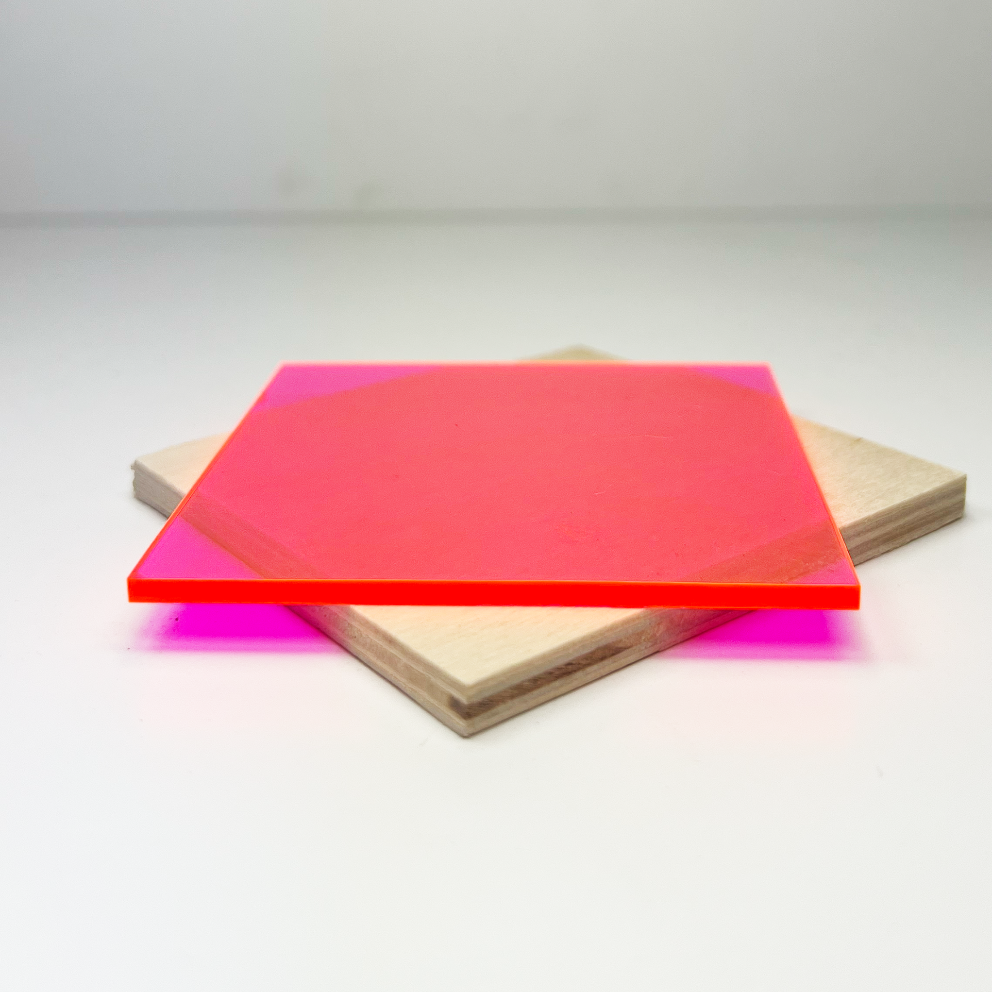 Pink Fluorescent Transparent Acrylic (1/8" - 1/4")