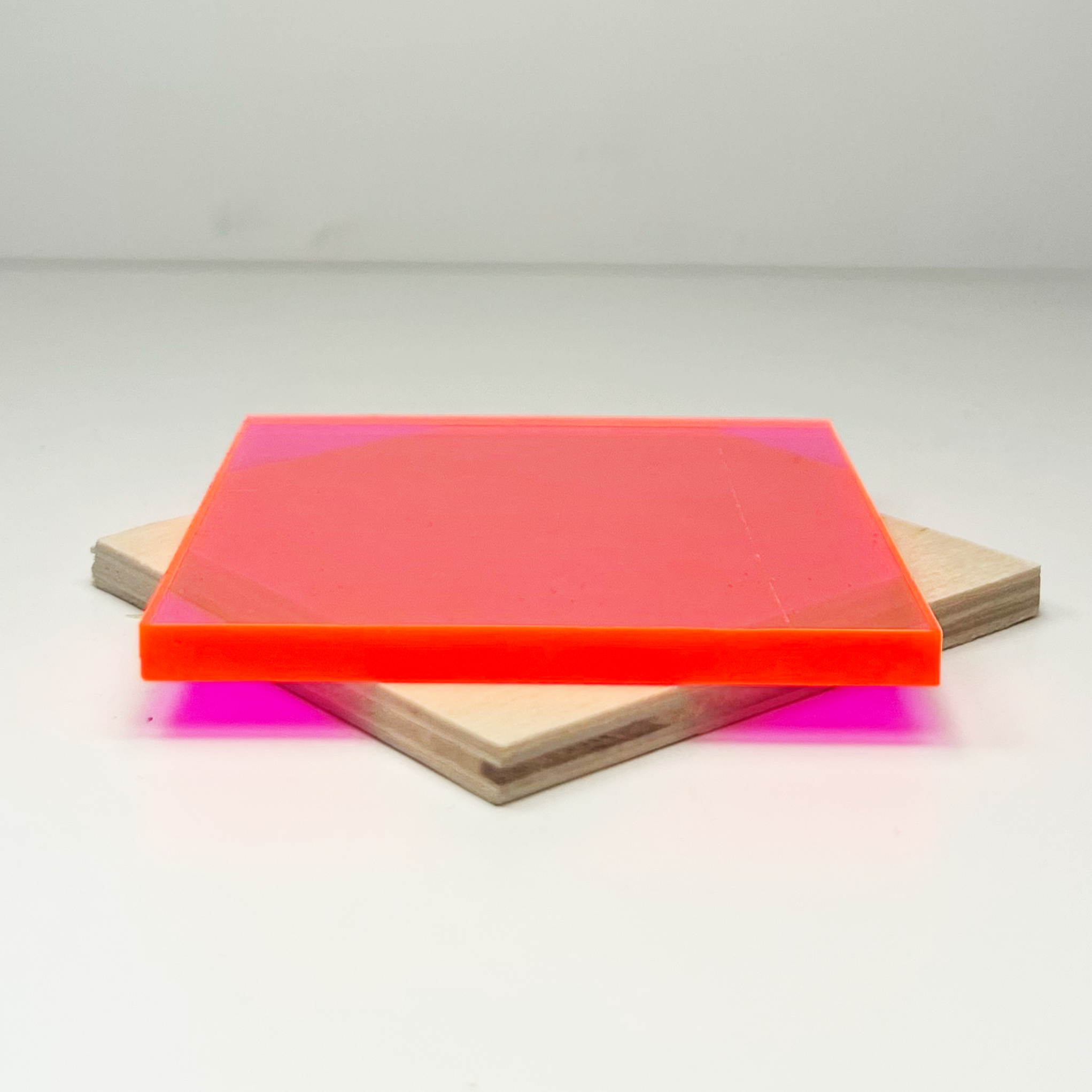 Pink Fluorescent Transparent Acrylic (1/8" - 1/4")
