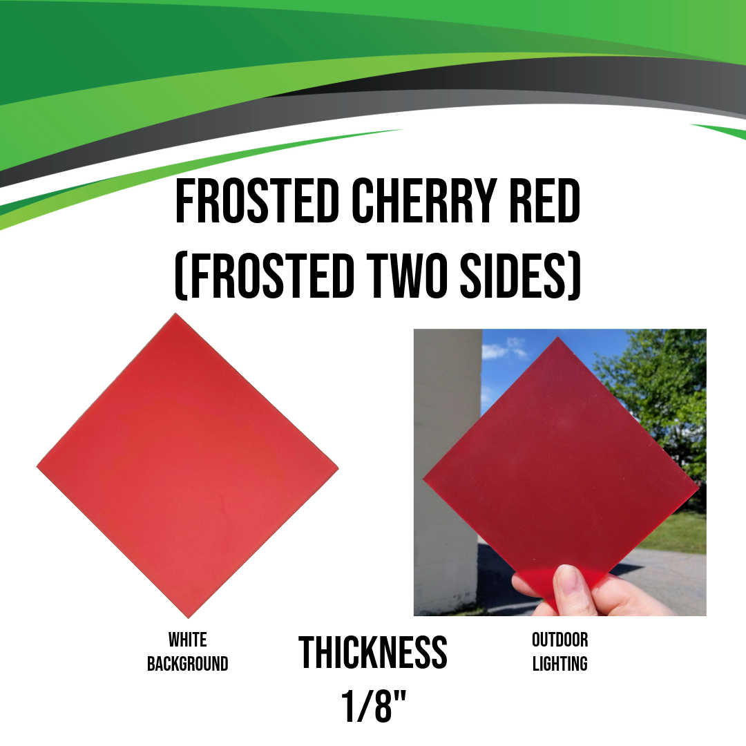 Cherry Red Frosted Matte Acrylic - Frosted Two Sides (1/8")