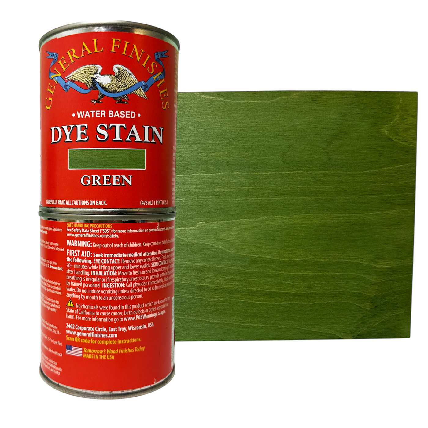 General Finishes Water Based Dye Stain - Green