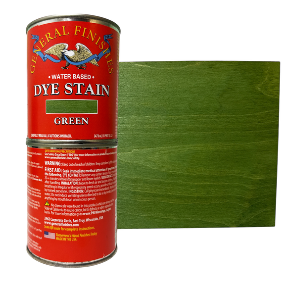 General Finishes Water Based Dye Stain - Green