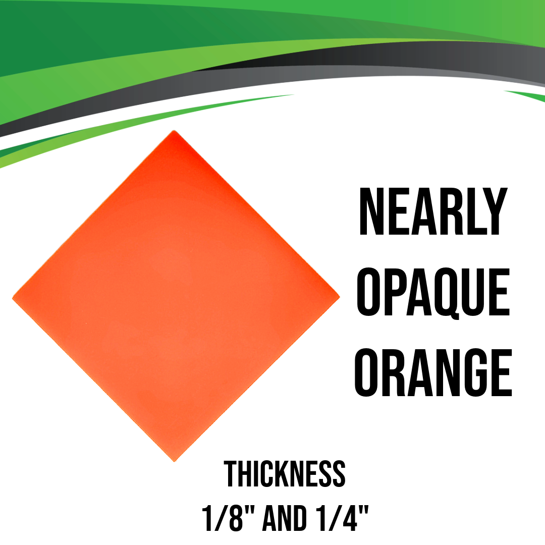 Orange Nearly Opaque Acrylic (1/8" - 1/4")