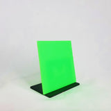 Neon Green Acrylic, angled shot of shiny, glossy side.