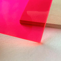 Pink Fluorescent Transparent Acrylic (1/8" - 1/4")